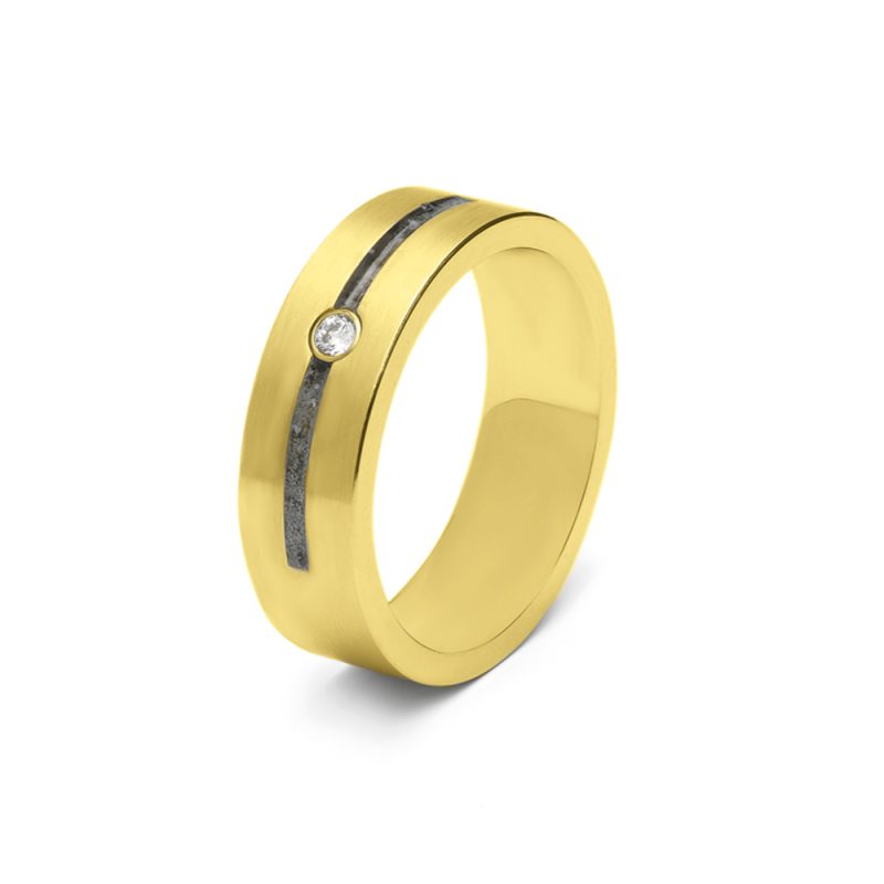 Double Groove Gem Ring