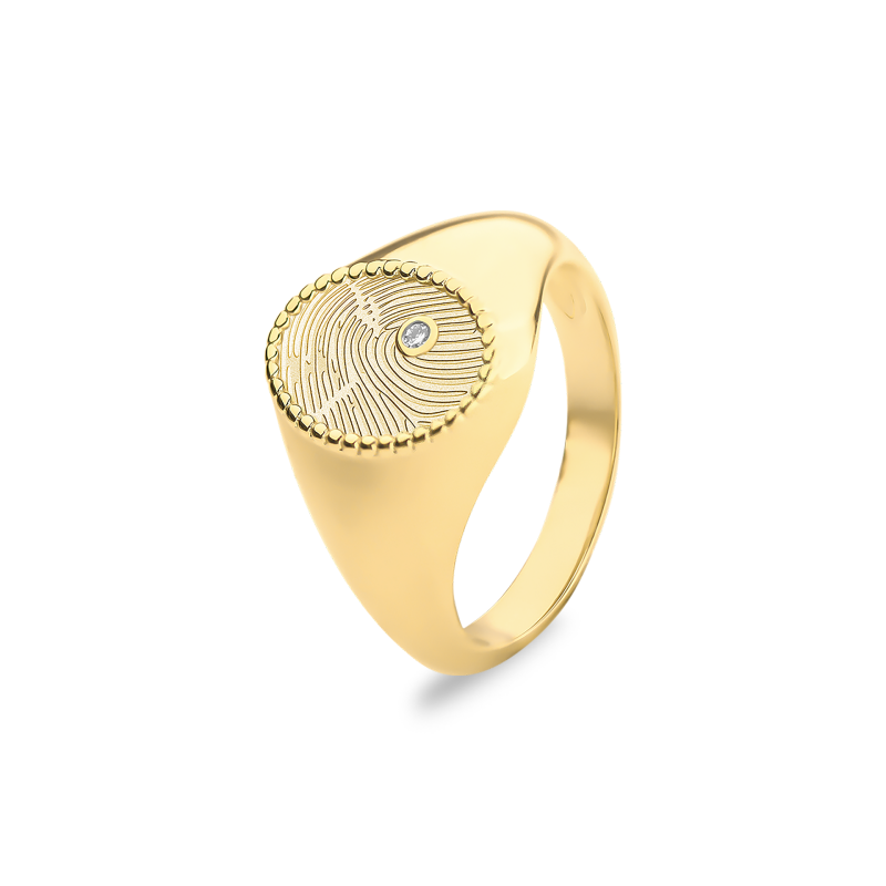 Oval Signet Ring Diamond