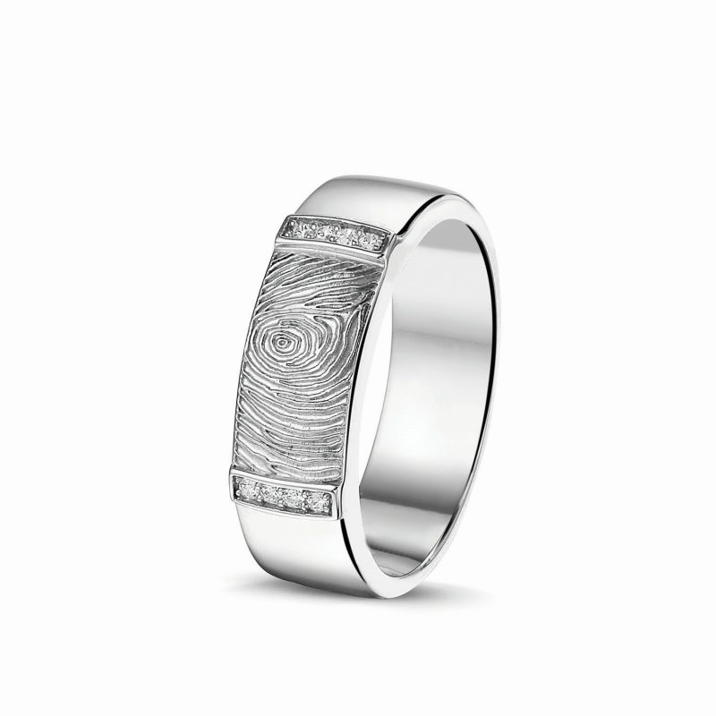 Fingerprint Gem Band Ring - Image 3