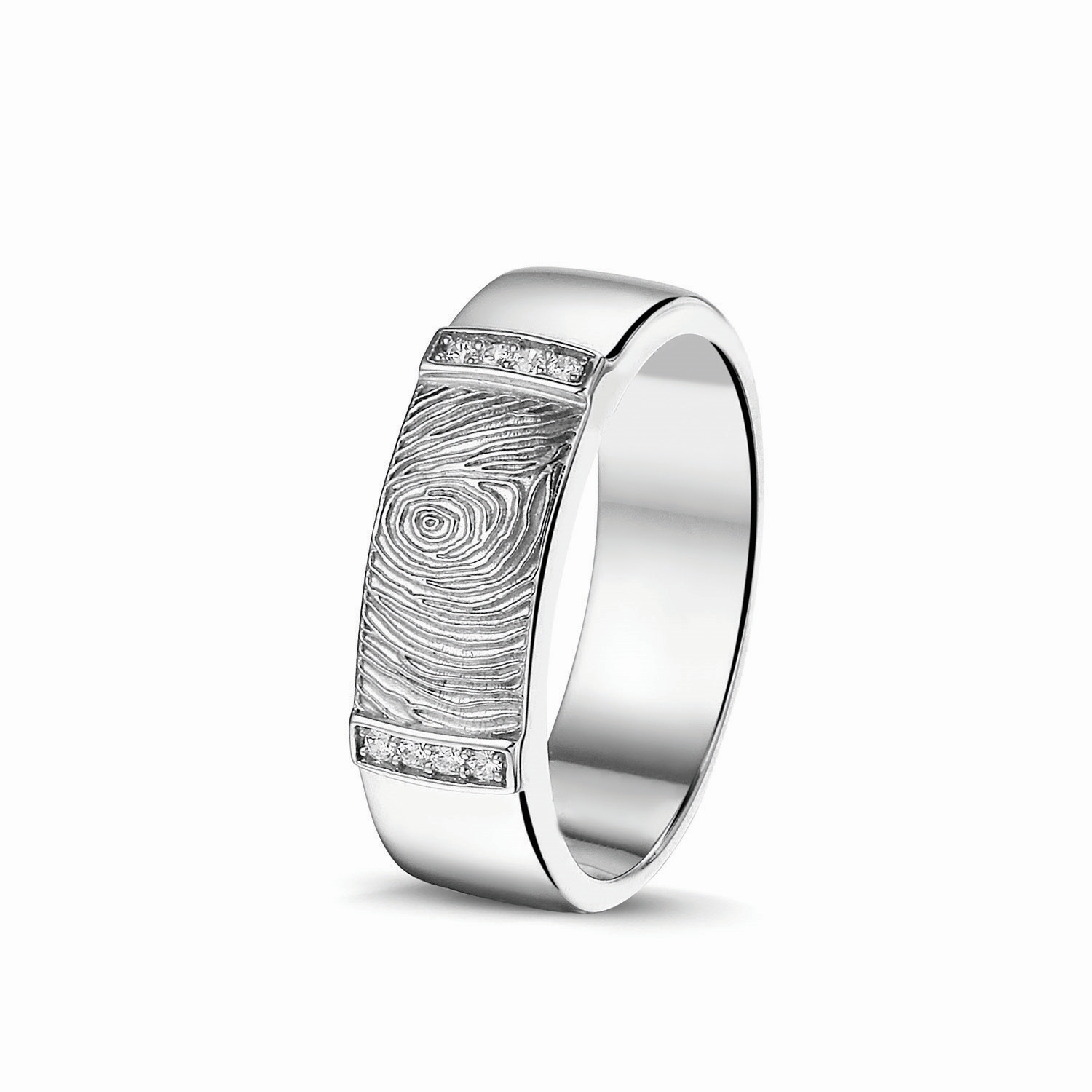 Fingerprint Gem Band Ring - Image 3