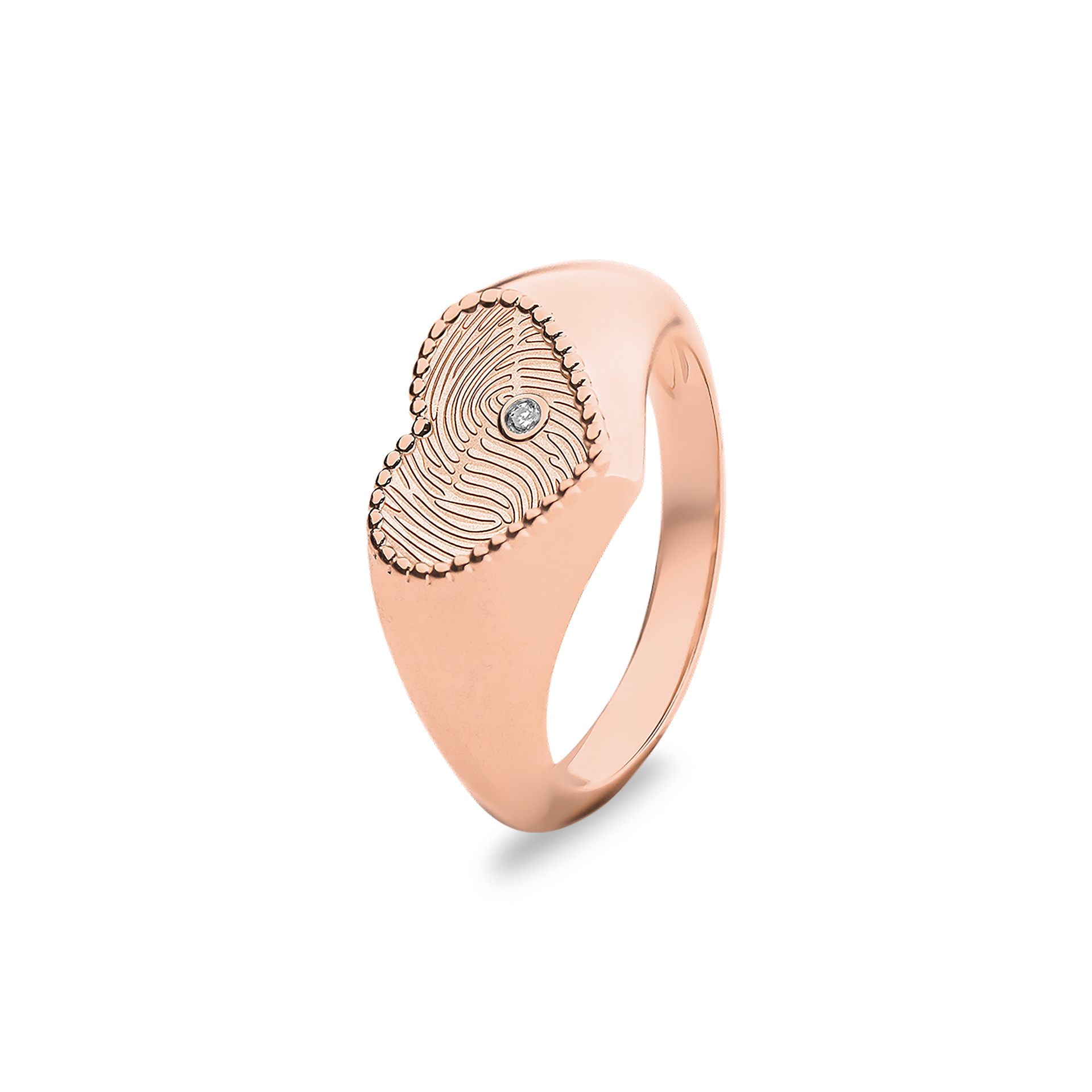 Heart Signet Ring Diamond - Image 3