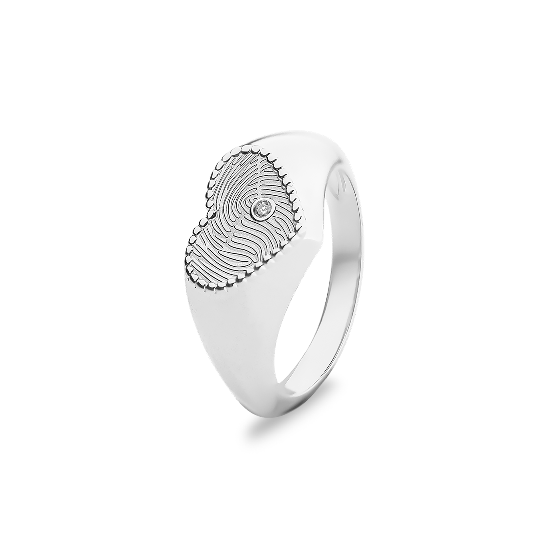 Heart Signet Ring Diamond - Image 2